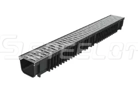Лоток пластиковый SteePlain DN100 H100 с решеткой стальной тип 1