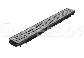 Лоток пластиковый SteePlain DN100 H55 с решеткой стальной тип 1