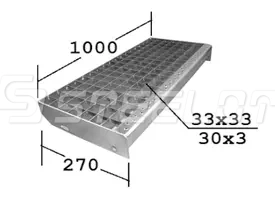 Ступени из прессованного настила P 1000х270х30х3