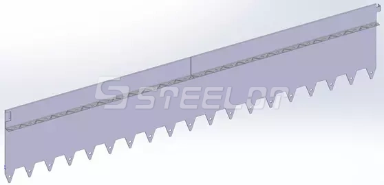 Разделитель-бордюр T-образный 1200-240-21,6-2, AISI 304