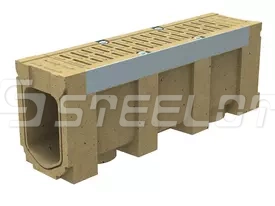 Моноблок полимербетонный ревизионный с полимербетонной решеткой SteeBlock DN110 H260, кл. Е600