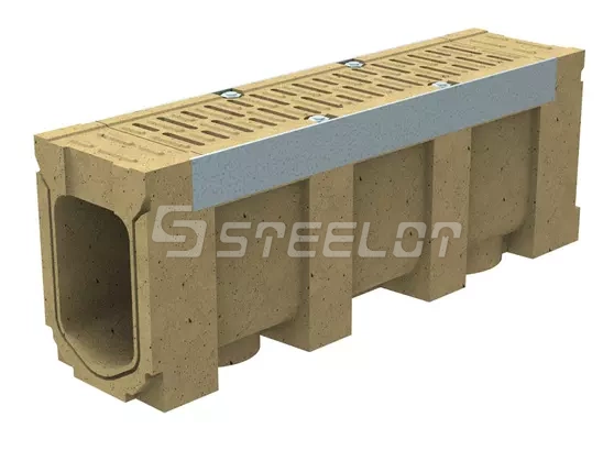 Моноблок полимербетонный ревизионный с полимербетонной решеткой SteeBlock DN110 H350, кл. Е600