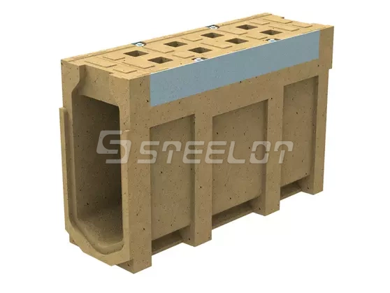 Моноблок полимербетонный ревизионный с полимербетонной решеткой SteeBlock DN150 H260, кл. Е600