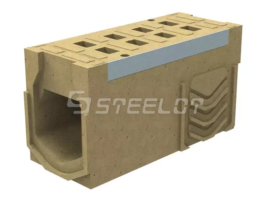 Моноблок полимербетонный ревизионный с полимербетонной решеткой SteeBlock DN200 H380, кл. F900